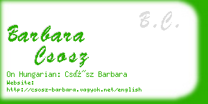 barbara csosz business card